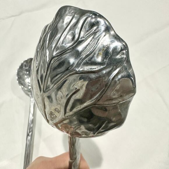 Antique Vintage Silver Garden Salad Server Set - 2 Pieces - 12" - Picture 5 of 6